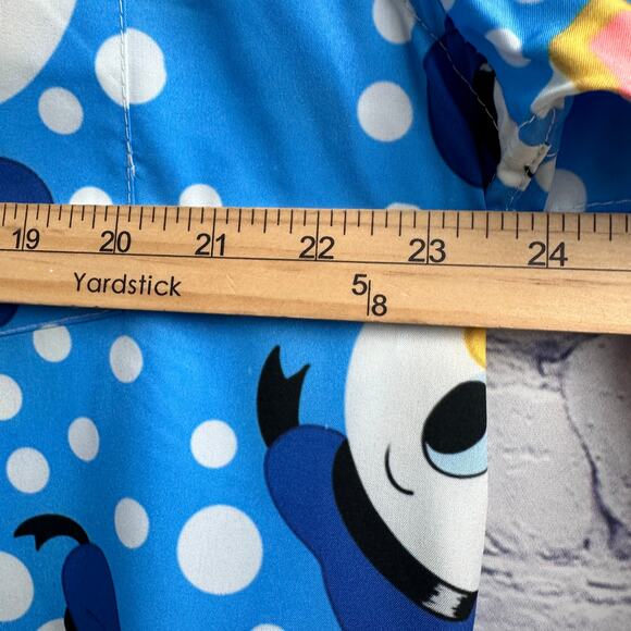 Donald Duck All over print Button Up Shirt Blue white Large - Picture 9 of 9